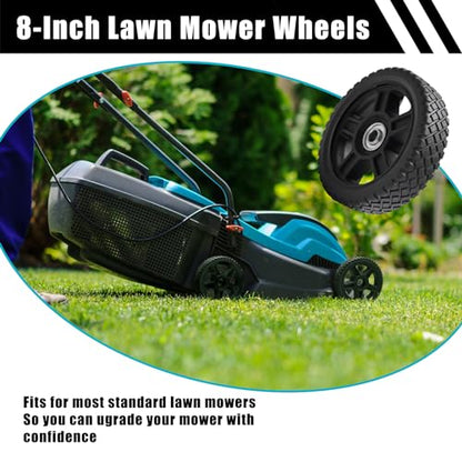 8 Inch Lawn Mower Wheels kits with Bolts & Nuts - 2 Pack General Tire Push Mower Plastic Wheels Fits Craftsman Mower Generator Garden Tiller Most Standard push Lawn Mowers (8×1.75'') - size: 8 inch