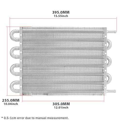 Universal 5/16" Transmission Oil Cooler Kit Aluminium alloy 8 Pass Tube & Fin Sliver - color: Sliver, size: 8 Pass