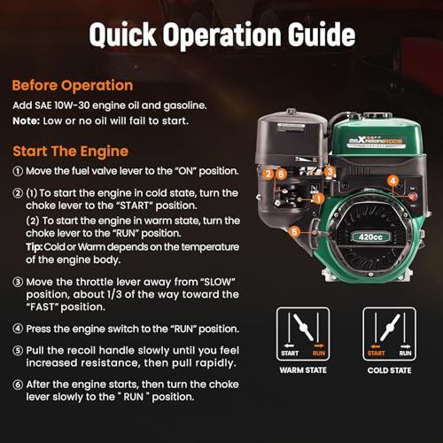 maXpeedingrods 420cc Gasoline Engine, 4 Stroke OHV Horizontal - style: 420cc+Recoil Start