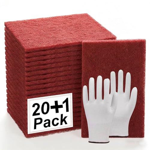 20 Pack Maroon Scuff Pads, 6x9 Inch Very Fine Hand Pads for Auto Paint Prep