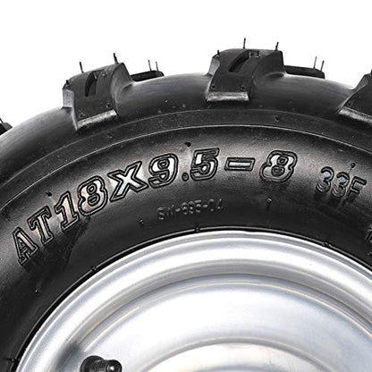 18X9.5-8 Tubeless Tire With 8 inch Wheels Rims for ATV Go Kart Pit Dirt Bike