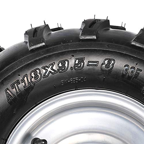 Pack of Two 18X9.5-8 Tubeless Tire With 8 inch Wheels Rims for ATV Go Kart Pit Dirt Bike