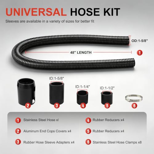 48" Stainless Steel Radiator Flexible Coolant Water Hose Kit - color: Black, size: 48 Inch