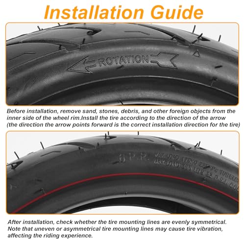 110/70-12 Tubeless Tire for Scooter Moped - TL - 47 J 6PR - 1 PACK - size: 110/70-12