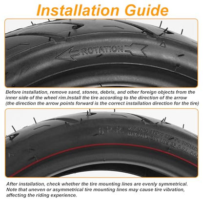 110/70-12 Tubeless Tire for Scooter Moped - TL - 47 J 6PR - 1 PACK - size: 110/70-12