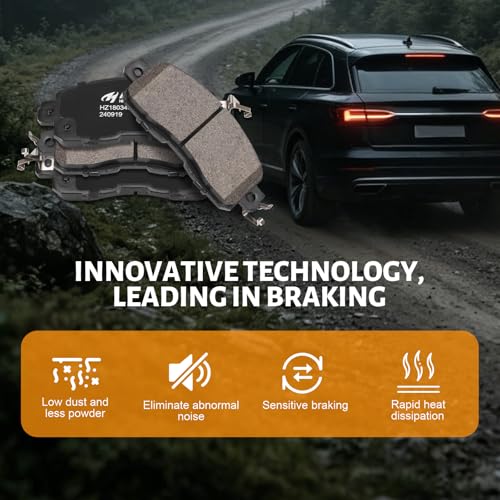 HYFTJYZ Ceramic Front Brake Pads Set Compatible with 2013 Nissan Altima SV/Base/SL,For 2014-2025 Altima (All Models),For 2014-2017 Nissan Leaf (D1650) - color: HZ1650