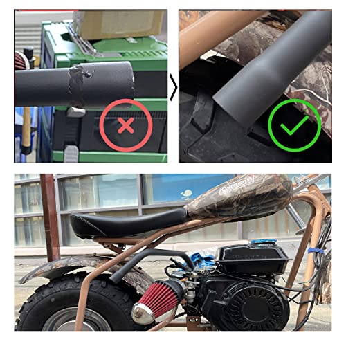 Upgrade Exhaust Pipe With Female Threaded For Coleman Powersports CT200U,CT200U-EX,BT200X,For Predator 212cc 196cc Go Kart& Mini Bike, For Honda GX160,GX200 Black - size: black