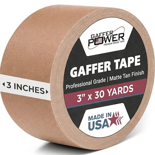 Gaffer Power Tan Gaffer Tape 3 Inch x 30 Yards, Pro Grade, Made in USA - color: Tan, size: 3 in x 1080 in