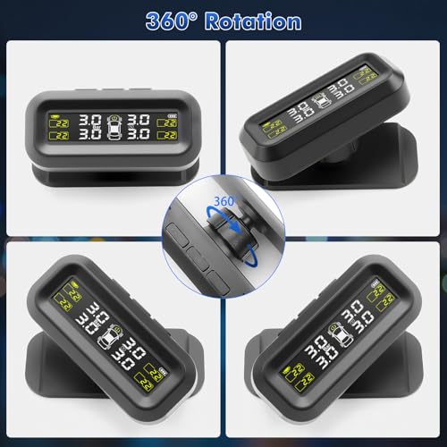 TPMS for RV Trailer, 4 Sensors, Solar USB Charging