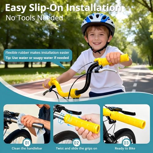 CHUNZEXI 4 PCS Rubber Bike Handlebar Grips - color: Yellow