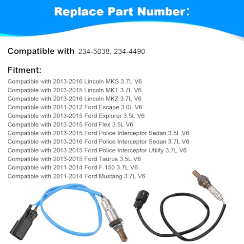 Oxygen O2 Sensor Replacement for Ford Flex F-150 Escape Lincoln MKS - size: OE# 234-5038& 234-4490-2Pcs