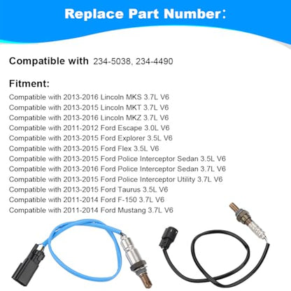 Oxygen O2 Sensor Replacement for Ford Flex F-150 Escape Lincoln MKS - size: OE# 234-5038& 234-4490-2Pcs