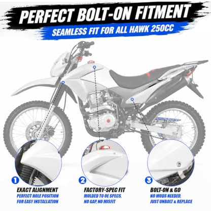 Plastics Fairing Kit for Hawk 250 (All Years) - color: white