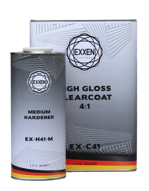 Generic EXXEN COATINGS HIGH GLOSS EX-C41 AUTOMOTIVE CLEAR COAT GALLON CLEAR COAT W/QT MEDIUM HARDENER