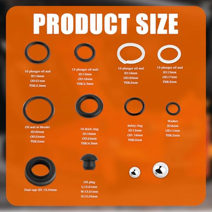16PCS Hydraulic Jack Seal Kit,Professional Floor Jacks Oil Sealing Kits