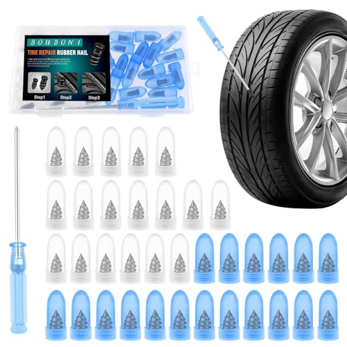 35 Pcs Tire Repair Rubber Nail Self Tapping Tire Repair Screws Kit for Trucks Motorcycles Cars and Other Vacuum Tire Vehicles