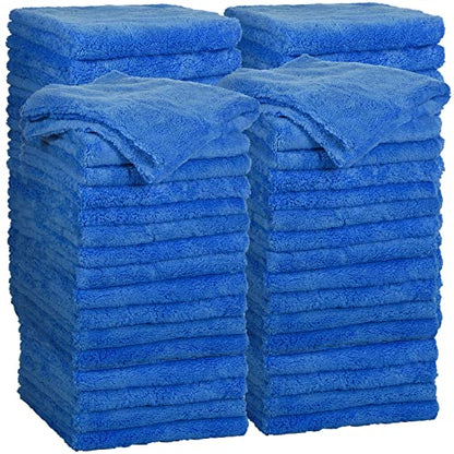 Shimeyao 30 Pcs 16 x 16 Inch Microfiber Car Towels, 500 GSM Edgeless Plush - color: Dark Blue, size: 16 x 16 Inch