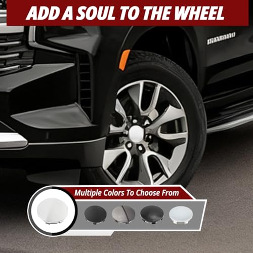 RTrhinoTuning 4 PCS 3.27in Wheel Center Caps Compatible with Tahoe Suburban Yukon Rim, OD:3.27"(83 mm) ID: 3"(76.4 mm) Chrome Hubcaps - color: Chrome