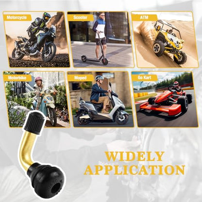 Tire Valve Stems PVR70 (20 Pcs), 90 Degree Motorcycle Valve Stem, Snap-in Valve Stems Compatible with Yamaha Honda Kawasaki Suzuki Triumph Harley, Valve Stem for Motorcycle, ATV, Scooter - color: PVR70 90 degree 20 Pcs