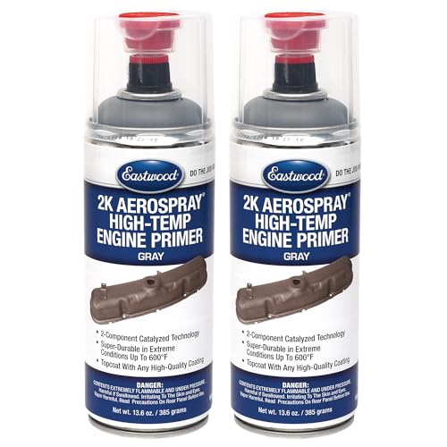 Eastwood 2K Aerospray High Temperature Ceramic Engine Primer Paint | 13.6 oz Aerosol | 2 Pack