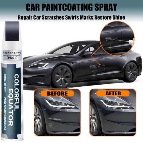 (Stealth Grey PN01) Touch up Paint for Tesla Model Y/3/X/S OEM Color Match - color: Car Touch up Paint(Stealth Grey(PN01)) Compatible with Tesla Model Y/3/X/S