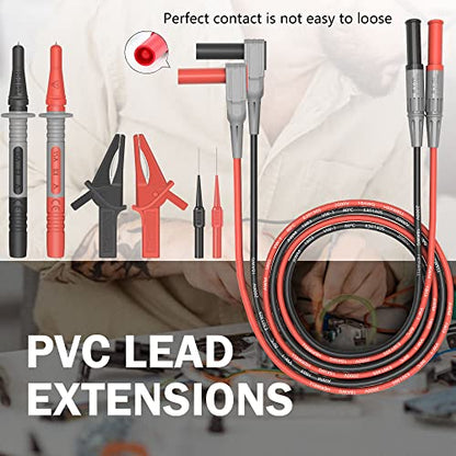 HANDSKIT Multimeter Test Leads, 4mm Banana Plug Leads with Alligator Clips