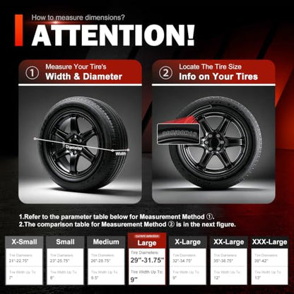 Explore Land Tire Covers 4 Pack Fit Tire Diameters 29-31.75 inch, Charcoal - size: L (Fits Tire Diameters 29''-31.75''), style: Charcoal - 4 Pack