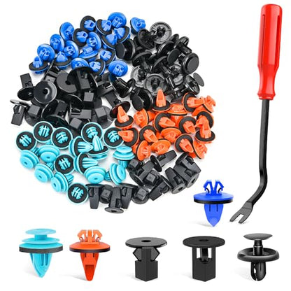 GOOACC 180PCS Car Bumper Retainer Clips Bumper Fender Liner Kit for Lexus Toyota 4Runner Tacoma RAV4 Scion 75495-35010 75397-35010 90189-06065 90189-06013 90189-06028 90467-07201 90467-10188 - color: 180 Clips + 1 Tool