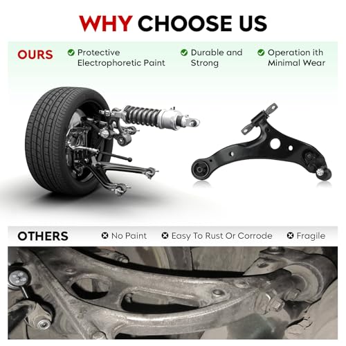 Front Lower Left Right Control Arm Assembly Fit for 2002 2003 Lexus ES300 2004-2006 ES330 RX330(Coil Spring) Highlander 2007-2009 RX350 2002-2006 Toyota Camry 2004-2008 Toyota Solara - 2pcs