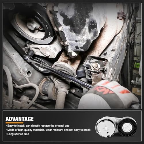 Engine Drive Belt Tensioner Idler Pulley Serpentine Belt Drive Kit Fit for Chrysler 200 Town & Country, Dodge Avenger Grand Caravan Journey, 3.6L V6, 2011-2019 - Replace 90K-39282D