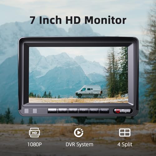 eRapta HD 1080p Backup Camera System Kit, 7-inch Reversing Monitor - color: black