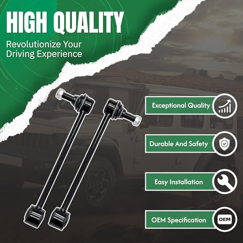 2PCS Rear Stabilizer Sway Bar End Links Fit for Dodge 2008 2009 2010 Ram 3500 / Ram 4500, for Jeep 2006-2010 Commander, 2005-2010 Grand Cherokee, for Ram 2011-2012 Ram 3500 ‎‎K80468 - size: K80468 X2