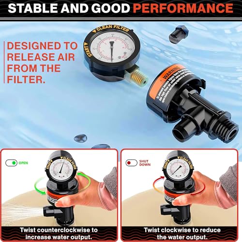 Swimables 98209800 & 98209803 High Flow Manual Air Relief Valve Replacement for Pentair Pool Filters, Compatible with Clean & Clear, FNS Plus, Quad DE, Predator Pool Filter - style: High Flow Air Relief Valve