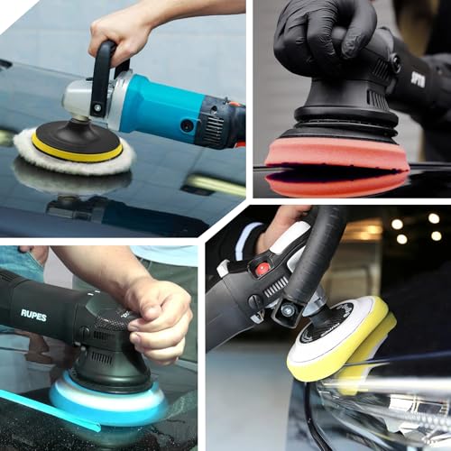 IPELY 6 Pcs 5 Inch Buffing Pads, Polishing Pads 5.5 Inch 140 mm Face for 5 Inch 125mm Base Plate Compounds, Buffer Pads for Polishing and Waxing - size: 5 Inch