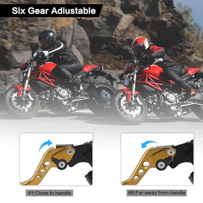 Motorcycle 7/8" 22mm Handlebar Brake Master Cylinder Clutch Lever - color: Gold