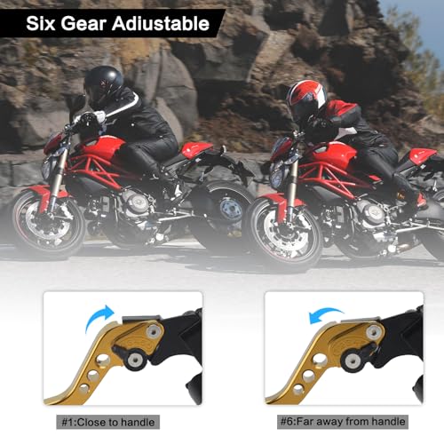 Motorcycle 7/8" 22mm Handlebar Brake Master Cylinder Clutch Lever - color: Gold
