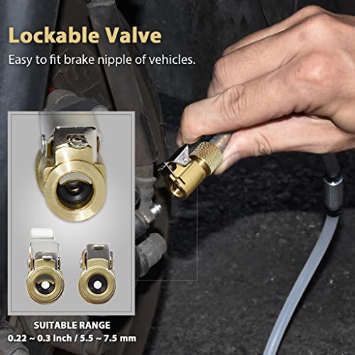 FIRSTINFO Lockable Brake Bleeder Hose with One-Way Check Valve