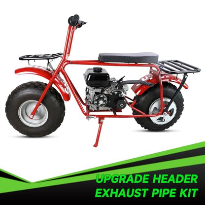 212cc Exhaust Pipe Kit Compatible with Predator 212 196cc 224cc Coleman Mini Bike CT200U CT200U-EX BT200X KT196 Go Kart Baja Warrior GX160 GX200 OHV Clone Engine Parts w/Valve Springs (Black) - color: Black