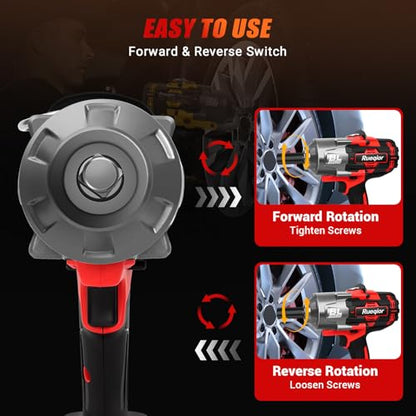 Cordless Impact Wrench 1/2" Compatible with Milwaukee 18V Battery - color: Red 2000n 1/2in