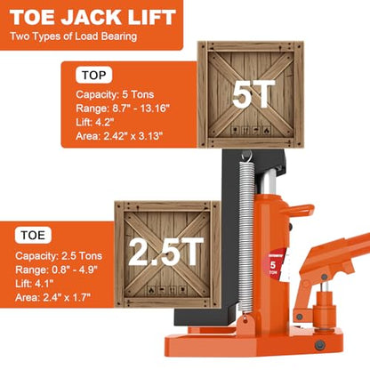 YATOINTO Toe Jack 2.5 Ton/5 Ton, Hydraulic Jack, Floor Jack Seal Kit for Construction Landscaping Farm Projects