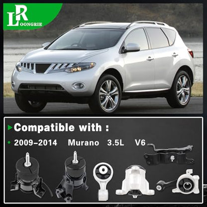Engine Motor and Transmission Mount Kit Compatible with 2009-2014 Murano - size: A7394 A4365HY A7391HY A7363 A4373 A7372