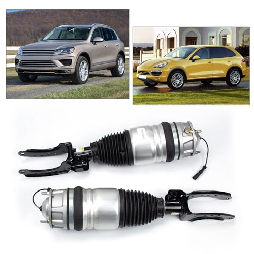 2 PCS Front Complete Struts Assembly Shock Absorbers Air Suspension Compatible with 2011-2018 Porsche Cayenne VW Touareg, Replacement Struts Shocks Assembly for 7P6616039N, 7P6616039N - size: F396