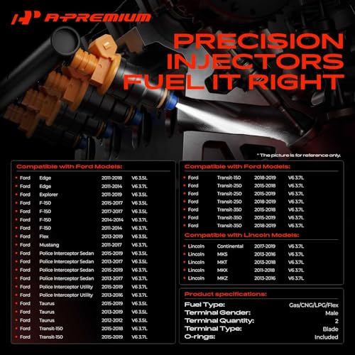 A-Premium Fuel Injectors Compatible with Ford, Lincoln