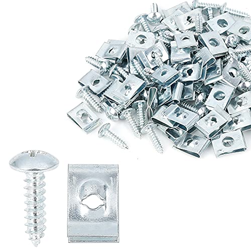 X AUTOHAUX 50 Sets 4.2x16mm U Clip Screw Assortment Car Clips - color: Silver Tone