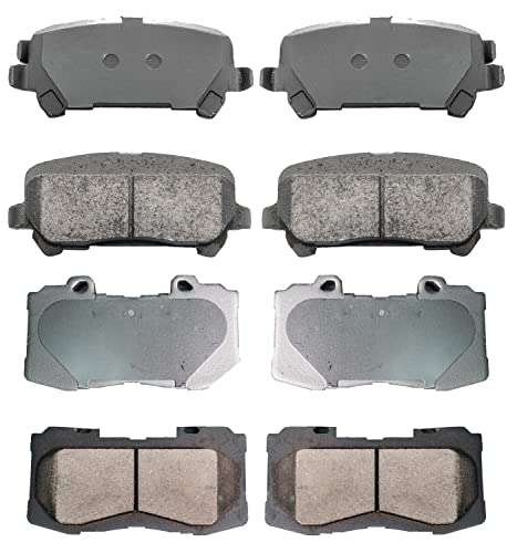 Replacement For Front and Rear Ceramic Disc Brake Pads Set 15-17 Chevrolet Colorado 15-20 GMC Canyon(D1802 D1806) - style: D1802-D1806