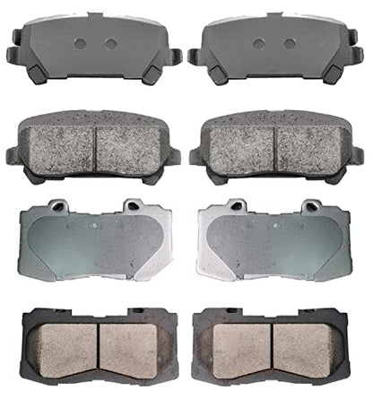 Replacement For Front and Rear Ceramic Disc Brake Pads Set 15-17 Chevrolet Colorado 15-20 GMC Canyon(D1802 D1806) - style: D1802-D1806