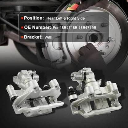 cciyu Rear Left & Right Disc Brake Calipers Assembly 18B4718B 18B4719B - size: Rear[18B4718B+18B4719B]