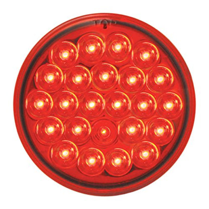 Grand General 78273BP Red 4" Round Pearl 24-LED Stop/Turn/Tail Sealed Light - color: Red/Red, style: Light Only