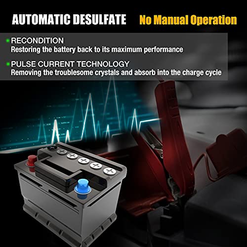 MOTOPOWER 12V 1000mA Automatic Charger - Battery Maintenance - Maintain Charger and Battery Desulfator with Timer Protection. - color: Orange