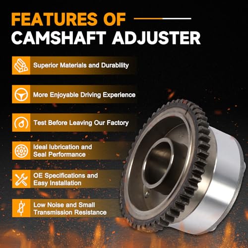 Intake Timing Camshaft Adjuster Gear CVVT Cam Phaser Fits for 07-12 Hyundai Veracruz 3.8L, 12-14 Kia Sorento 3.5L V6 Replace OE G6DA G6DB 24350-3C100 24350-3C110 24350-3CAA0 - color: 24350-3C100